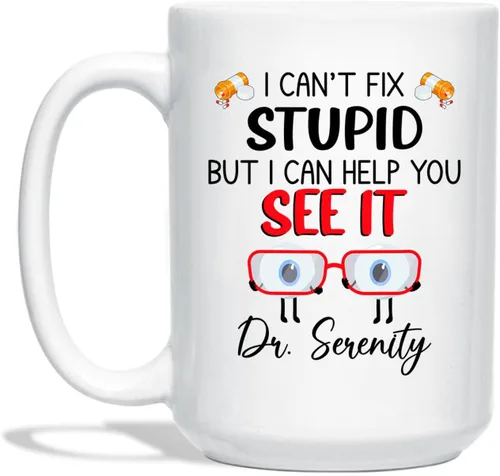 Vista 18 de Taza de café personalizada para oftalmólogo con texto en inglés "Thank You For Being An Awesome Oftalmologist", taza de café personalizada