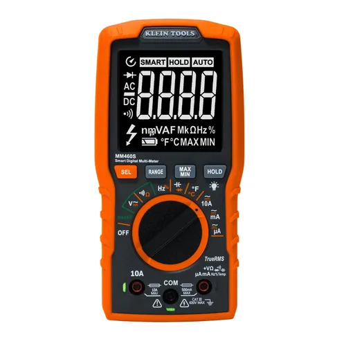 Vista 18 de Klein Tools ET270 Multímetro digital de rango automático, CA/CC, resistencia, continuidad, probador de receptáculo GFCI con cables de prueba y cable