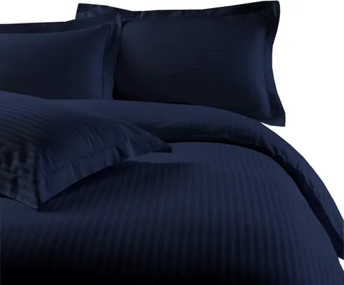Vista 17 de sheetsnthings Juego de ropa de cama a rayas de 300 hilos, 100% algodón, 5 piezas, tamaño individual, extra largo, XL, color negro, 3 piezas y 2