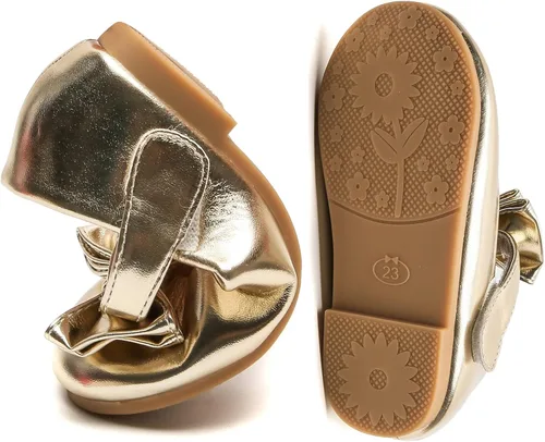 Vista 5 de DADAWEN Zapatos de vestir Mary Jane para niñas, con lazo frontal, bailarina, zapatos planos de princesa, boda, fiesta, escuela