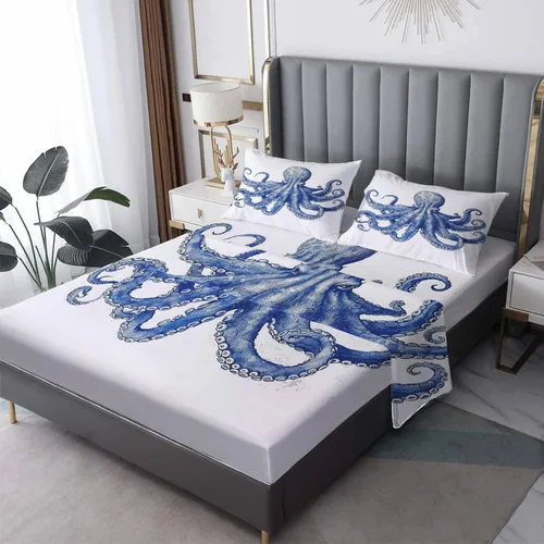 Vista 10 de Bear Sheets - Juego de sábanas de tamaño individual, sábanas de microfibra suave y bolsillo profundo, sábanas y fundas de almohada estampadas sin