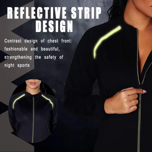 Vista 3 de SEXYWG Chaqueta de sauna para mujer, adelgazante, traje de sauna, camisa de manga larga, para entrenamiento, moldeador de cuerpo