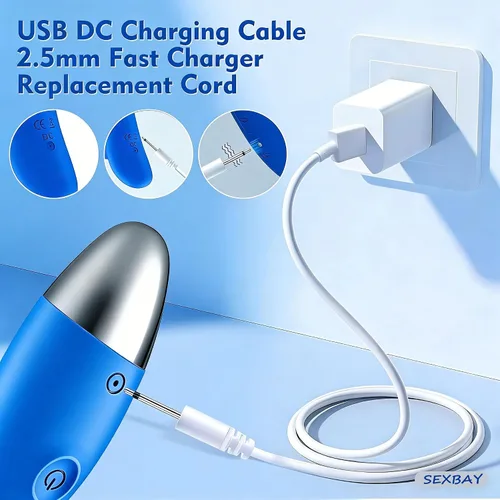Vista 6 de Cable USB de repuesto original de 2 piezas para masajeadores de varita recargable, cable de carga CC de repuesto de 0.098 in