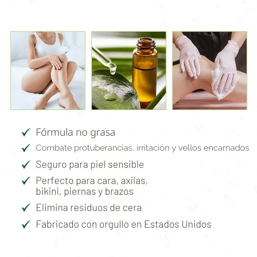 Vista 2 de Clean + Easy Aceite de azuleno - Tratamiento posterior a la depilación para pieles sensibles, alivia la irritación y elimina los residuos de cera