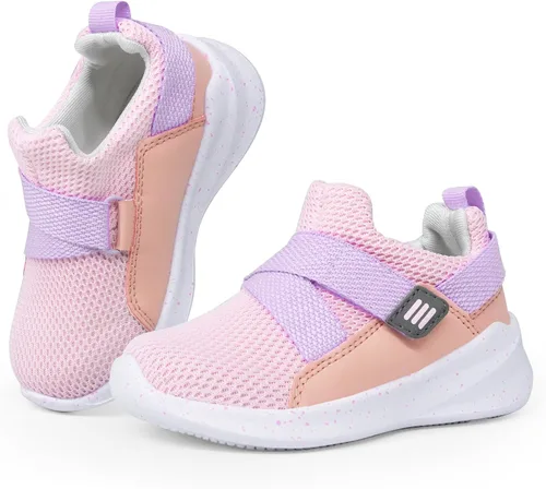 Vista 6 de SKYWHEEL Zapatos deportivos para niños y niñas, sin cordones, anchos, informales, para caminar, correr, para niños pequeños