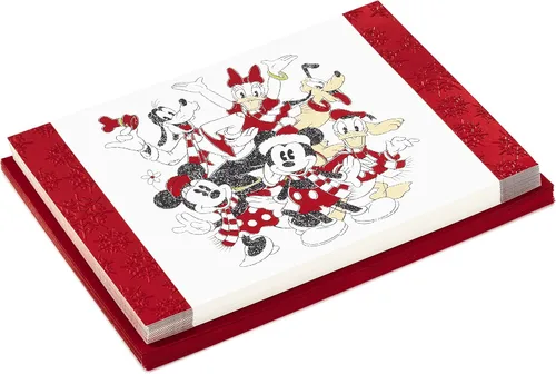 Vista 3 de Hallmark Disney - Tarjetas de Navidad en caja, Mickey Mouse y sus amigos (16 tarjetas y 17 sobres) (1XPX5519)
