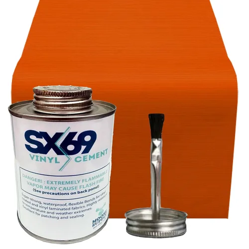 Vista 9 de SX 69 Kit de reparación de vinilo Kit de reparación de casa inflable Rojo Incluye adhesivo de 4 onzas y rollo de vinilo para reparaciones
