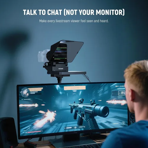 Vista 5 de NEEWER X11 2 en 1 Teleprompter 11" con monitor, compatible con duplicación 2-Negro