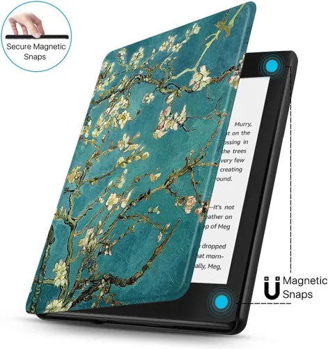 Vista 5 de TNP - Funda delgada para Kindle Paperwhite de 10ª generación, 2018 flor de Almond Blossom