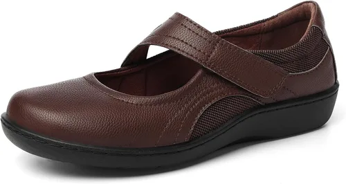 Vista 2 de Zapatos planos clásicos y cómodos Mary Jane para mujer, zapatos de vestir casuales a la moda, bonitos zapatos de vestir con puntera cerrada, ligeros