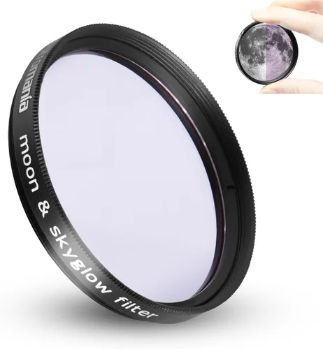 Vista 8 de Astromania Filtro de luna para telescopio de 1.25 pulgadas, filtro Moon Skyglow reduce el deslumbramiento de la luna y mejora el detalle del cráter
