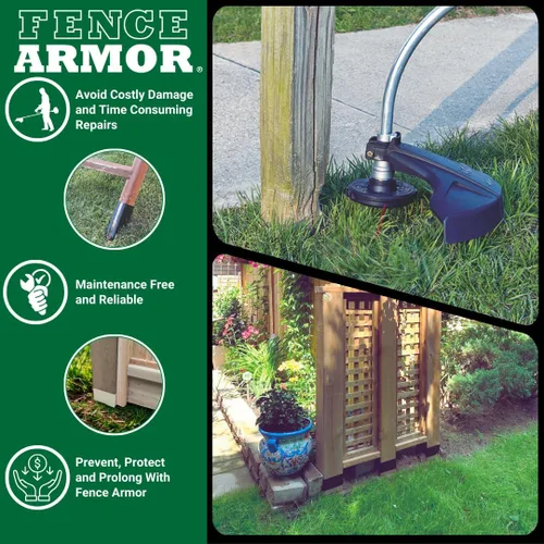 Vista 3 de Fence Armor Protector de Poste de Acero Galvanizado Serie Pro Protección Contra Cortadoras de Hilo y Daños de Equipos de Mantenimiento del Césped