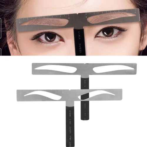 Vista 7 de Shopping Spree - Plantillas reutilizables para modelar cejas, 2 tipos de regla permanente para cejas, regla de extensión de equilibrio de cejas
