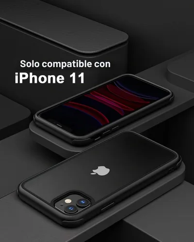 Vista 2 de Mobnano Funda transparente para iPhone 11, con protección multicolor a prueba de golpes, no amarillenta, anti arañazos, parte trasera