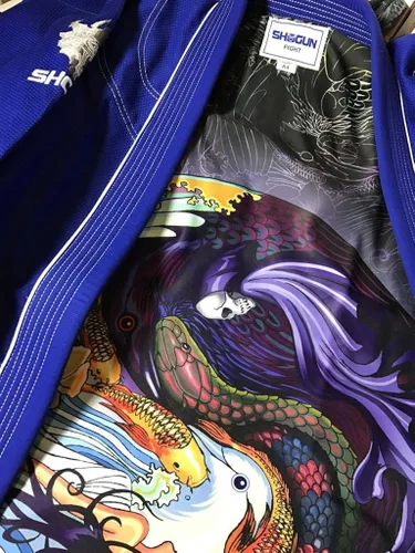 Vista 3 de SHOGUN Fight Jiu Jitsu Gi Tao Premium 15.87oz tejido de perlas de algodón BJJ
