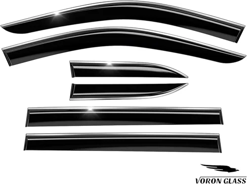 Vista 8 de Voron Glass - Protectores de lluvia extra duraderos con adhesivo de cromo para Jeep Grand Cherokee 2022-2026, deflectores de ventana, viseras