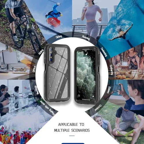 Vista 7 de Hllhunkhe Funda impermeable para Samsung Galaxy A15 5G con protector de pantalla integrado - Resistente cuerpo completo bajo el agua a prueba
