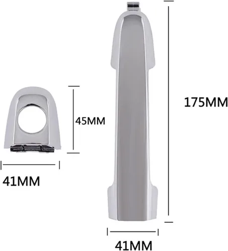 Vista 4 de DOCOCK Right Chrome Front Rear Outside Door Handle Compatible with Kia Spectra Cerato Hatchback Koup 2009 2010 2011 2012 2013 Car Exterior Handles
