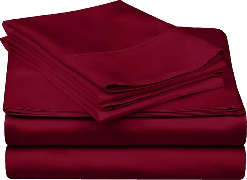 Vista 2 de Superior Juego de sábanas de algodón egipcio de 300 hilos, sábana bajera elástica, sábana encimera, 1 funda de almohada, tamaño individual