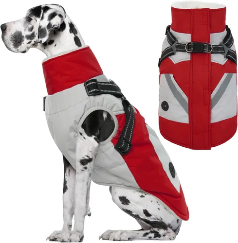 Vista 19 de IECOii Abrigos para perros pequeños, arnés de invierno con cremallera, color verde, talla XS, cálido abrigo de invierno para perros pequeños