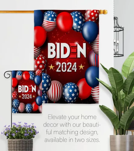 Vista 8 de Bandera de Biden Harris conjunta Jardín Patriótico Votar Presidente Demócrata Republicano Tea Party Estados Unidos Americana Elección Casa Banner