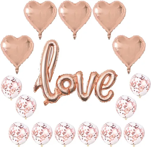 Vista 7 de Decoraciones del día de San Valentín, globos de papel de aluminio de 42 pulgadas, globos de papel de aluminio de 18 pulgadas, globos de confeti