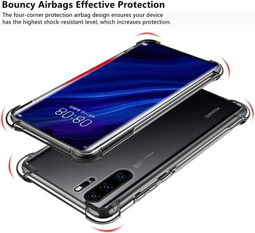 Vista 2 de iCoverCase Compatible con Huawei P30 Pro Funda transparente, TPU suave y transparente con absorción de golpes, funda delgada y delgada - Transparente