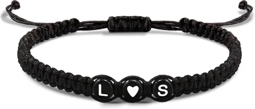 Vista 117 de Pulseras con iniciales para mujeres y hombres, regalos para novia, novio, pulseras de letras "I Love You", regalos para ella, él, mejor amigo