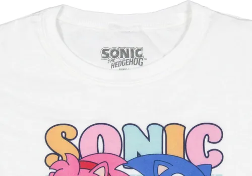 Vista 4 de Sonic The Hedgehog Amy Rose and Sonic Youth - Camiseta de videojuegos para niñas