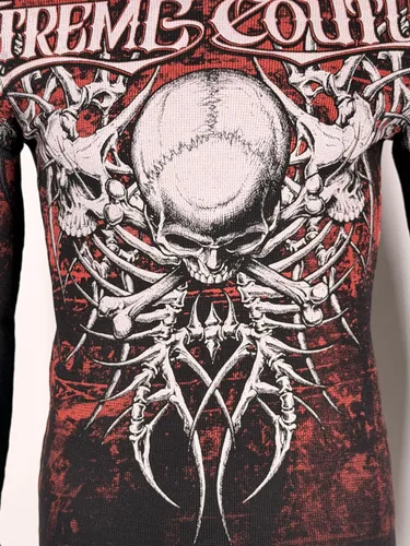 Vista 7 de Xtreme Couture by Affliction - Camisa térmica de manga larga para hombre Negro (Bare Bone)
