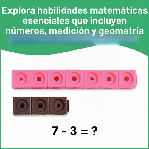 Vista 6 de edxeducation Math Cubes, Set of 100 Counting Blocks, 5 Shapes and 10