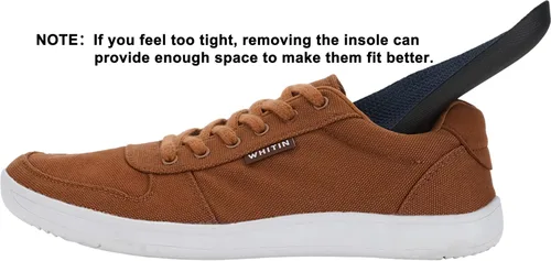 Vista 2 de WHITIN Men's Wide Barefoot Shoes Canvas Minimalist Sneakers Zero Drop Sole
