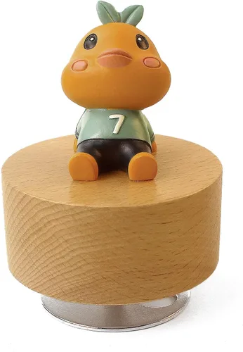 Vista 9 de SOFTALK Caja de música mecánica de madera con diseño de animal, con texto en inglés "You are My Sunshine", regalo para niños y niñas (oso)