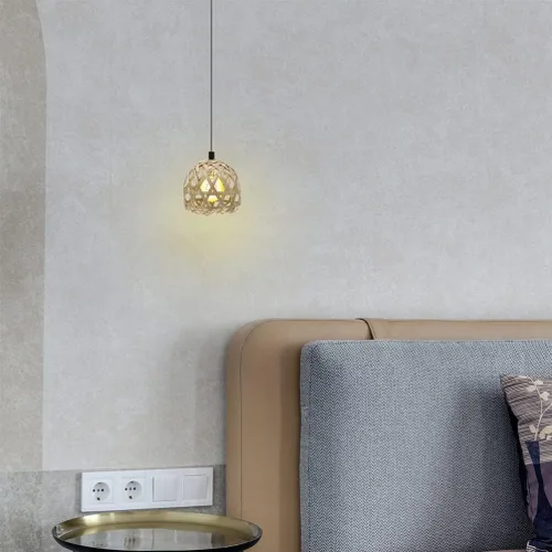 Vista 3 de Pantalla de luz de techo, 4 piezas, pantalla de lámpara de techo de estilo rústico, cubierta de lámpara de techo, cubierta de mini globo, pantalla