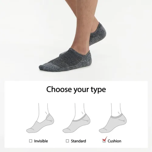 Vista 8 de MONFOOT 5 pares de calcetines antideslizantes acolchados para mujer y hombre, paquete múltiple