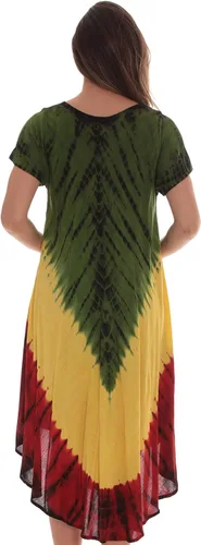 Vista 3 de Riviera Sun Rasta Sundress - Vestido de verano para mujer manga casquillo de rayón