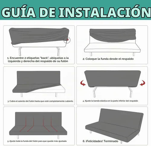 Vista 8 de MIFXIN - Funda elástica para futón sin brazos, funda plegable para sofá, protector de muebles elástico para sofá de 3 plazas plegable, futón sin