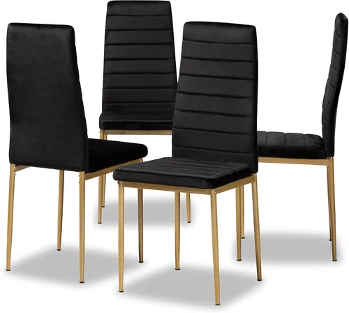 Vista 8 de Baxton Studio Armand - Silla de comedor tapizada de piel sintética blanca moderna y contemporánea