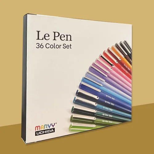 Vista 3 de Uchida Le Pens - Juego de bolígrafos multicolor de 36 colores, bolígrafos Le Pen para diario, bolígrafos finos a prueba de manchas para escribir