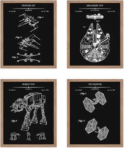 Vista 52 de Poster Master Póster de juguete de construcción de 2 piezas, estampado de patente de bloques de construcción, arte de minifigura, diseño