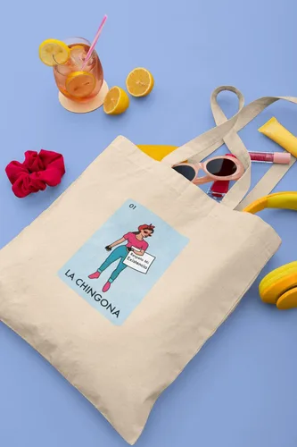 Vista 3 de La Chingona Parody Feminist Latina Canvas Tote Bag
