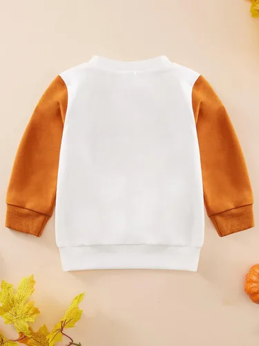 Vista 5 de ESHOO Mameluco de Halloween para bebés y niñas con cuello redondo, manga larga, sudadera de calabaza