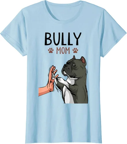 Vista 29 de American Bully Mom Cute Dog Mama Camiseta divertida para mujer, Blanco, S
