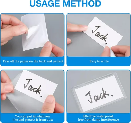 Vista 5 de Geyee 100 bolsillos autoadhesivos para tarjetas de visita, transparente