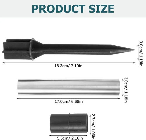 Vista 7 de OSALADI Estacas de repuesto de varilla hueca de acero inoxidable para luces solares, 3 piezas, conector de junta de estaca para jardín, camino