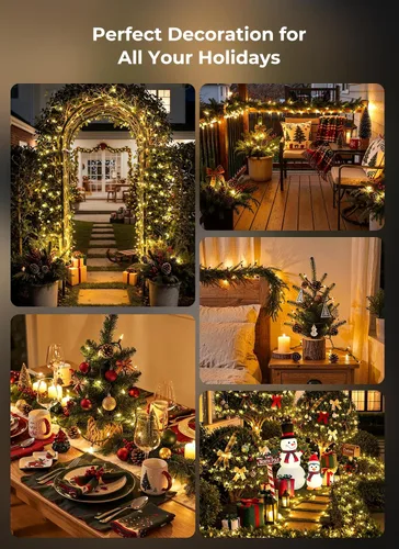 Vista 8 de Brightown Luces de Navidad blancas cálidas, 32 pies, 100 luces LED de Blanco cálido