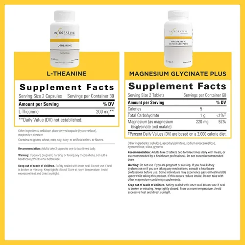 Vista 2 de Integrative Therapeutics L-teanina y glicinato de magnesio Plus