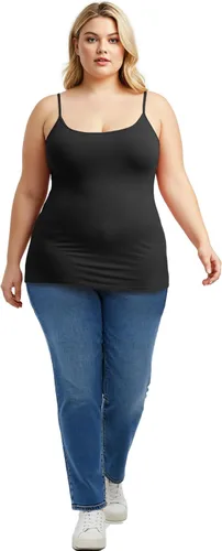 Vista 62 de Emmalise Camisola larga casual básica para mujer, con tirantes ajustables, top en capas