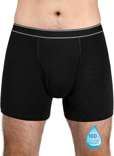 Vista 13 de Ropa interior lavable para incontinencia para hombre, calzoncillos bóxer de algodón, 3.4 fl oz de absorción, ropa interior a prueba de fugas