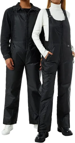Vista 6 de Pivanzore Pantalones de esquí para mujer, overol de nieve sin mangas, impermeable, resistente al viento, aislado, para invierno, cálido